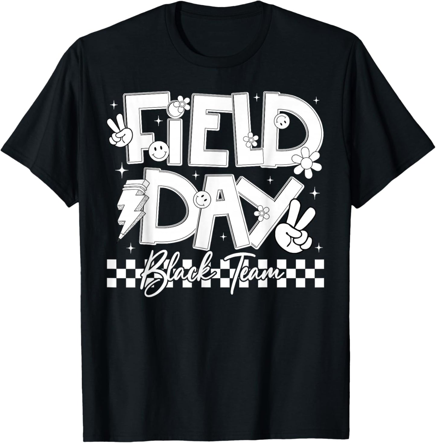 Field Day Black Team Peace Hand Lightning Men Women Kid T-Shirt - T-Shirt | Black
