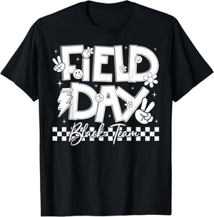 Field Day Black Team Peace Hand Lightning Men Women Kid T-Shirt - T-Shirt | Black