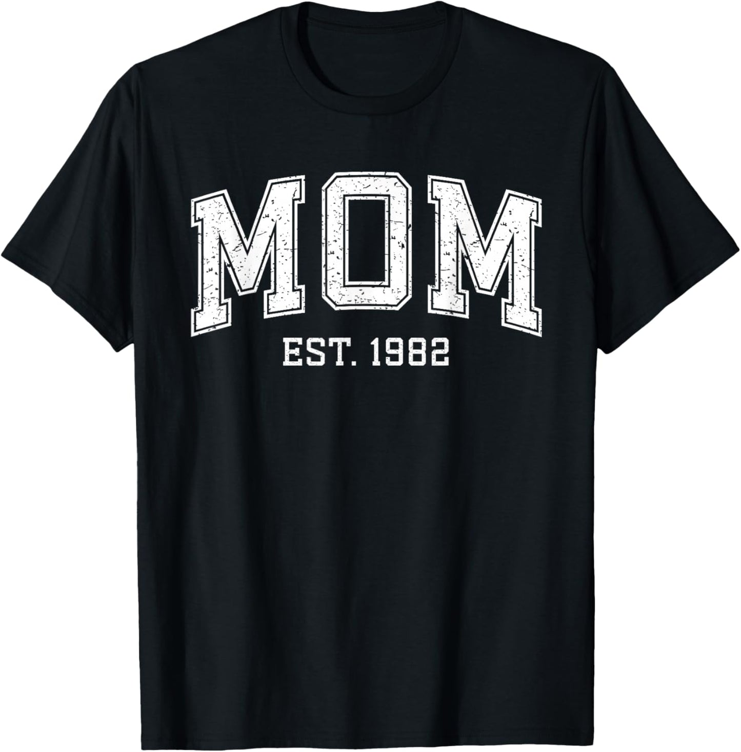 Mom Est 1982 Custom Mom Personalized Mother’s Day Customized T-Shirt - T-Shirt | Black