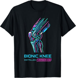 Post Op Knee Surgery Bionic Knee Replacement Recovery T-Shirt - T-Shirt | Black