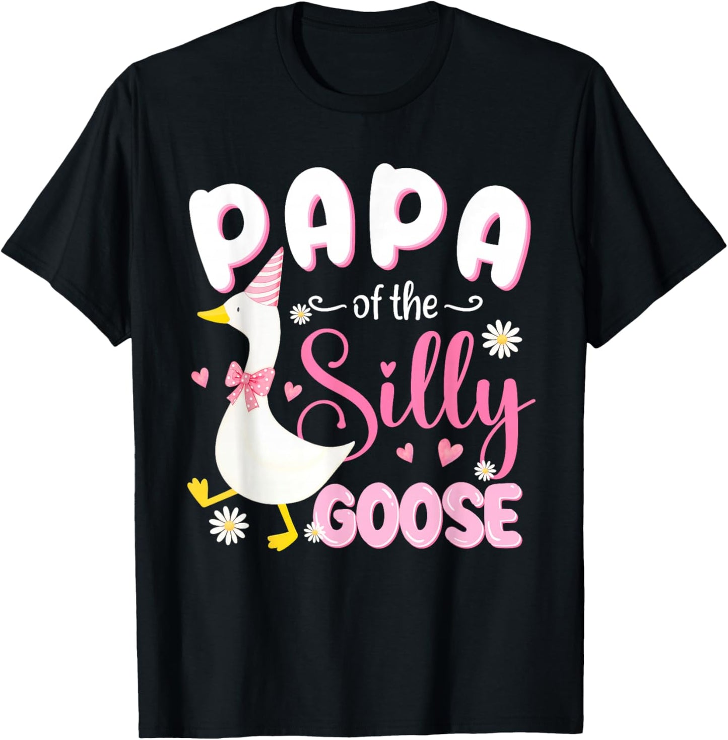 Silly Papa Goose Papa 1st Birthday Family Matching Party T-Shirt - T-Shirt | Black