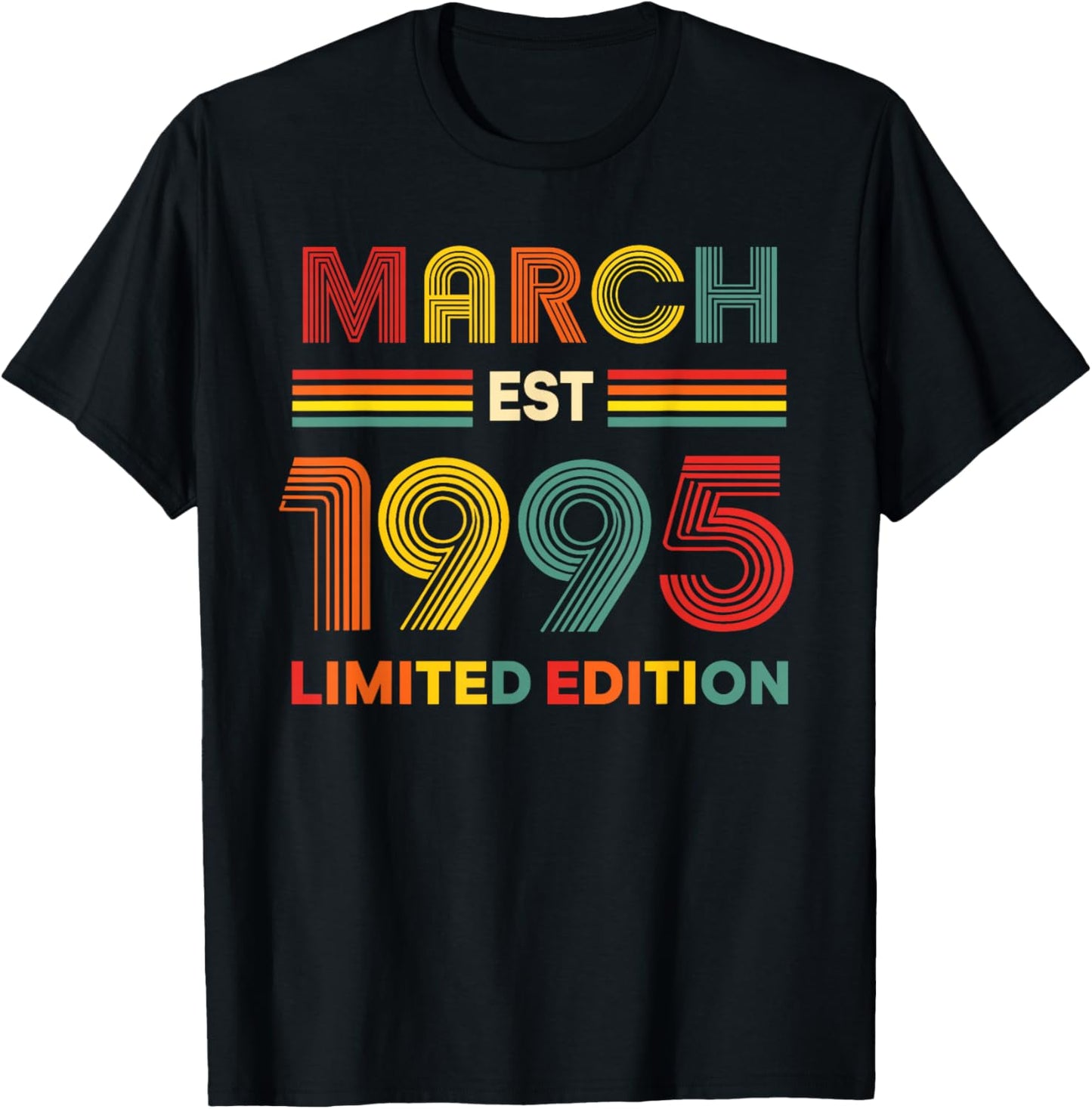 March Est 1995 Birthday Limited Edition 31-Year-Old 31st T-Shirt - T-Shirt | Black