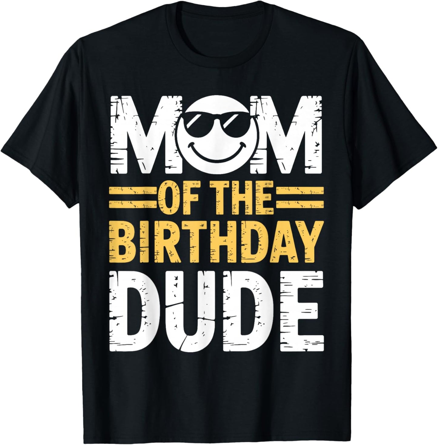 Mom of The Birthday Dude Cool Boy Mom T-Shirt - T-Shirt | Black