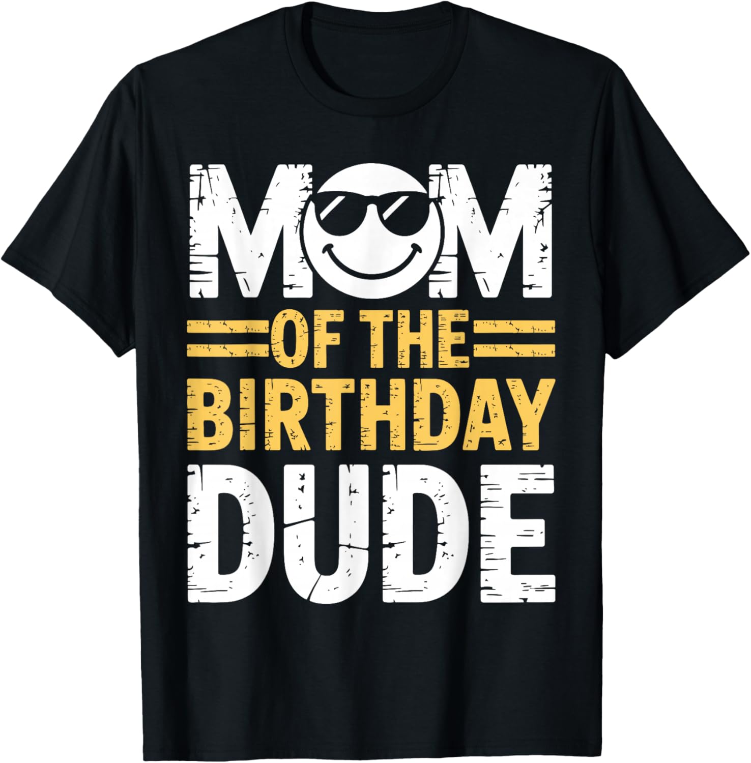 Mom of The Birthday Dude Cool Boy Mom T-Shirt - T-Shirt | Black