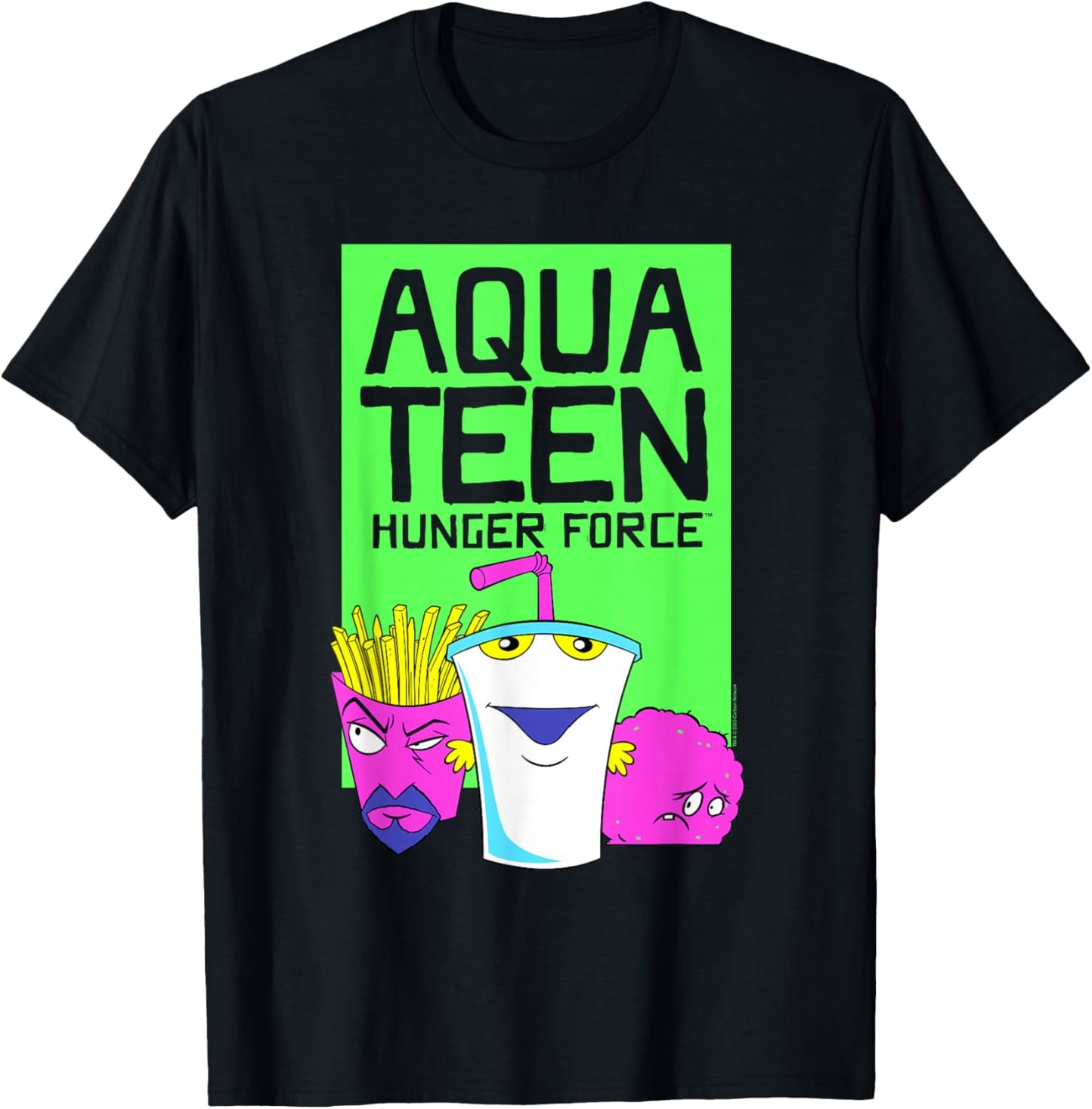 ATHF Neon Color Character Group Funny Cartoon T-Shirt - T-Shirt | Black
