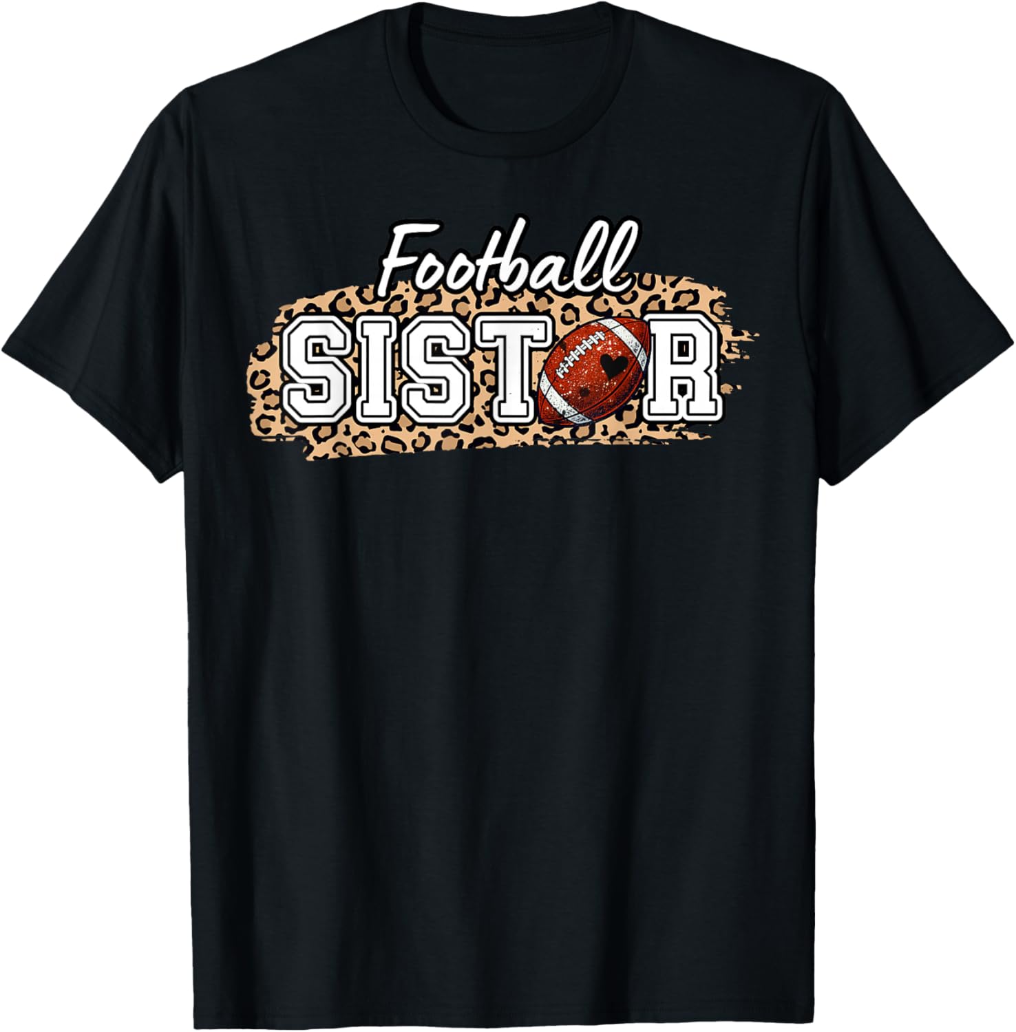 Football Sister 1st Birthday Football T-Shirt - T-Shirt | Black