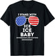 I Stand with ICE Immigration Border Patrol Officers US Flag T-Shirt - T-Shirt | Black