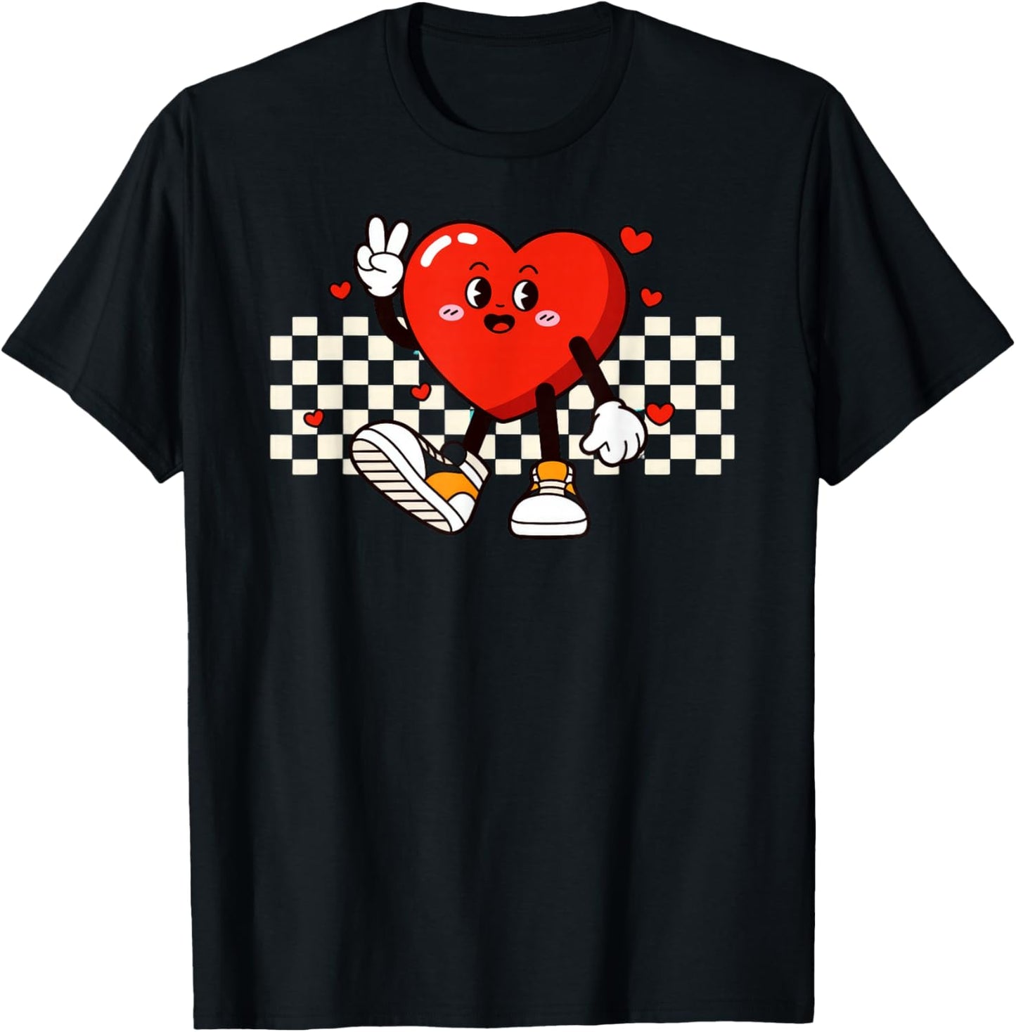 Valentine Heart Peace Hand T-Shirt - T-Shirt | Black