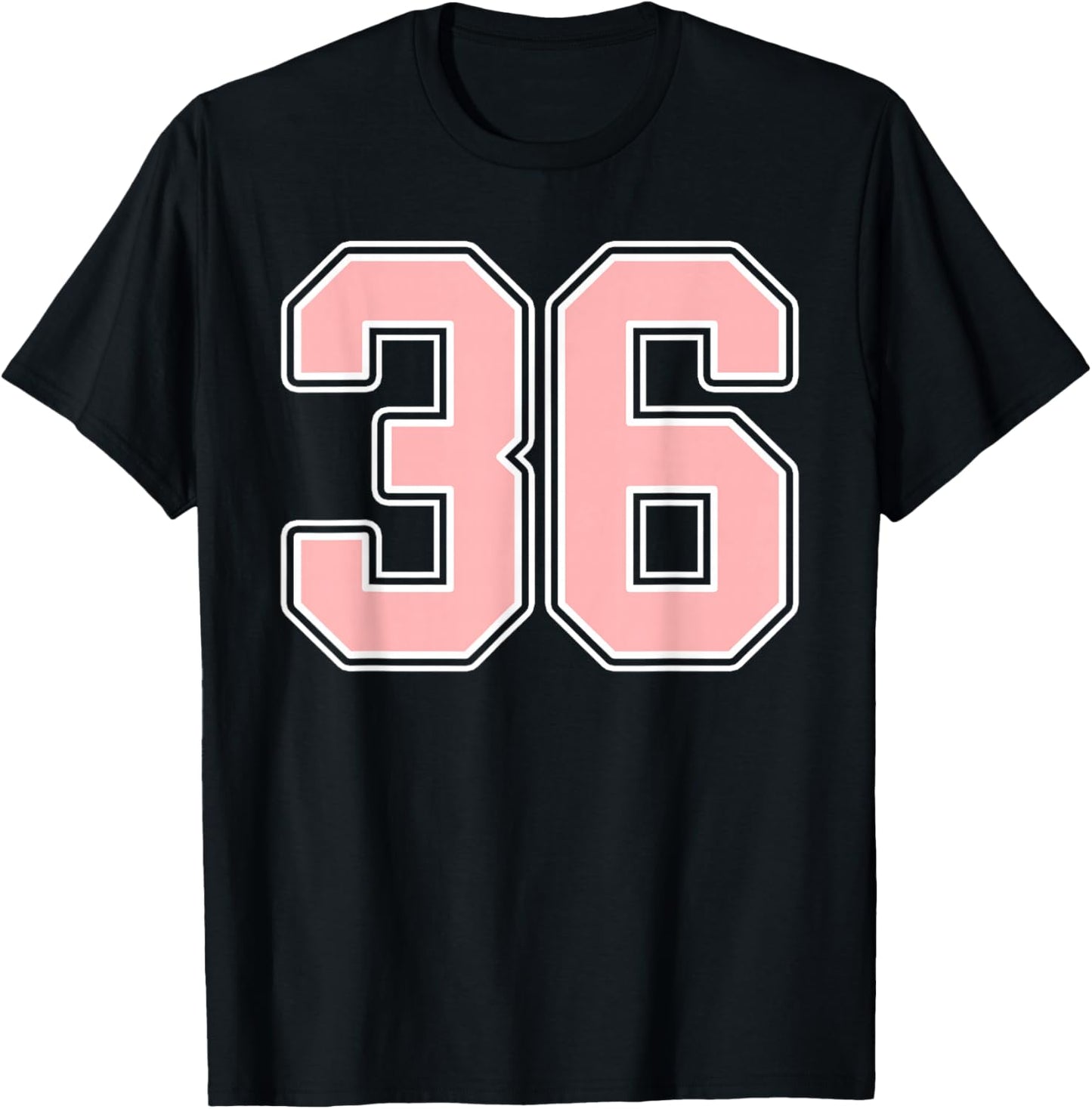 Cute Pink and White Number 36 Jersey Player Uniform #36 Fan T-Shirt - T-Shirt | Black