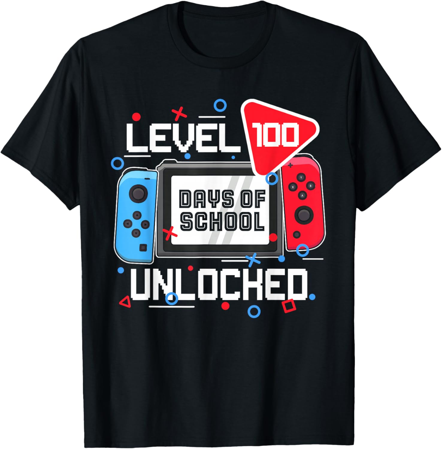 Level 100 Days of School Unlocked Funny Video Games Boy Kids T-Shirt - T-Shirt | Black