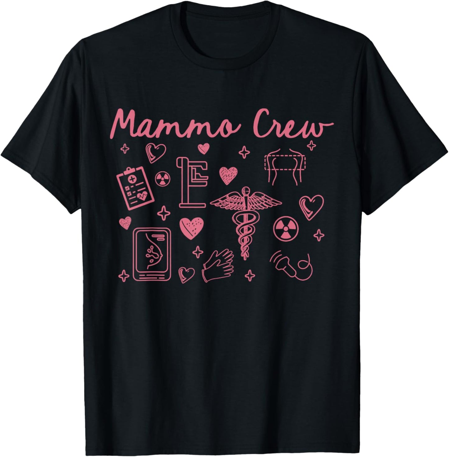 Retro Mammo Crew Radiology Valentines Mammo Technologist T-Shirt - T-Shirt | Black