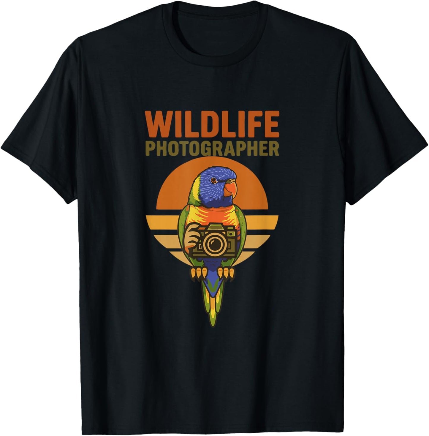 Wildlife Photographer Lorikeet Bird Camera Photography T-Shirt - T-Shirt | Black
