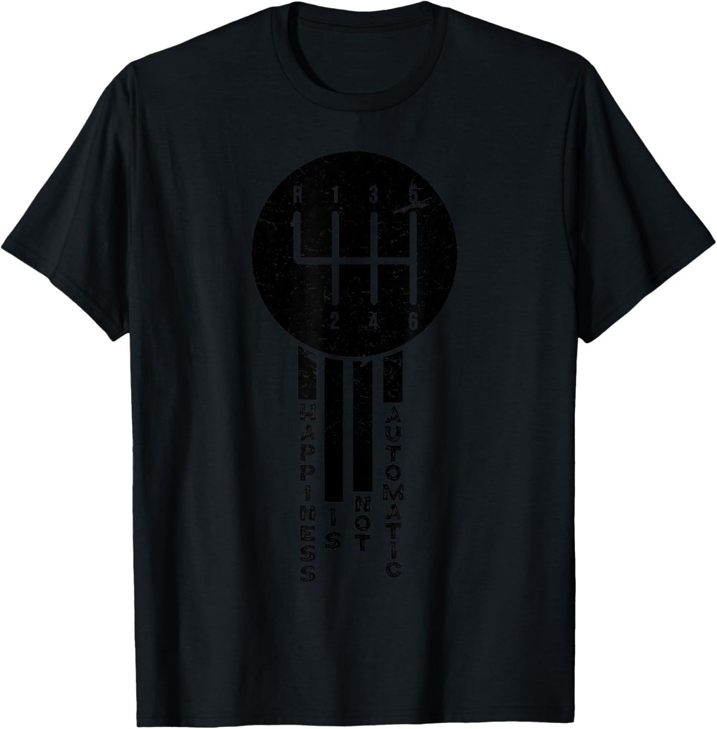 Happiness is not Automatic, but Manual Driving T-Shirt - T-Shirt | Black