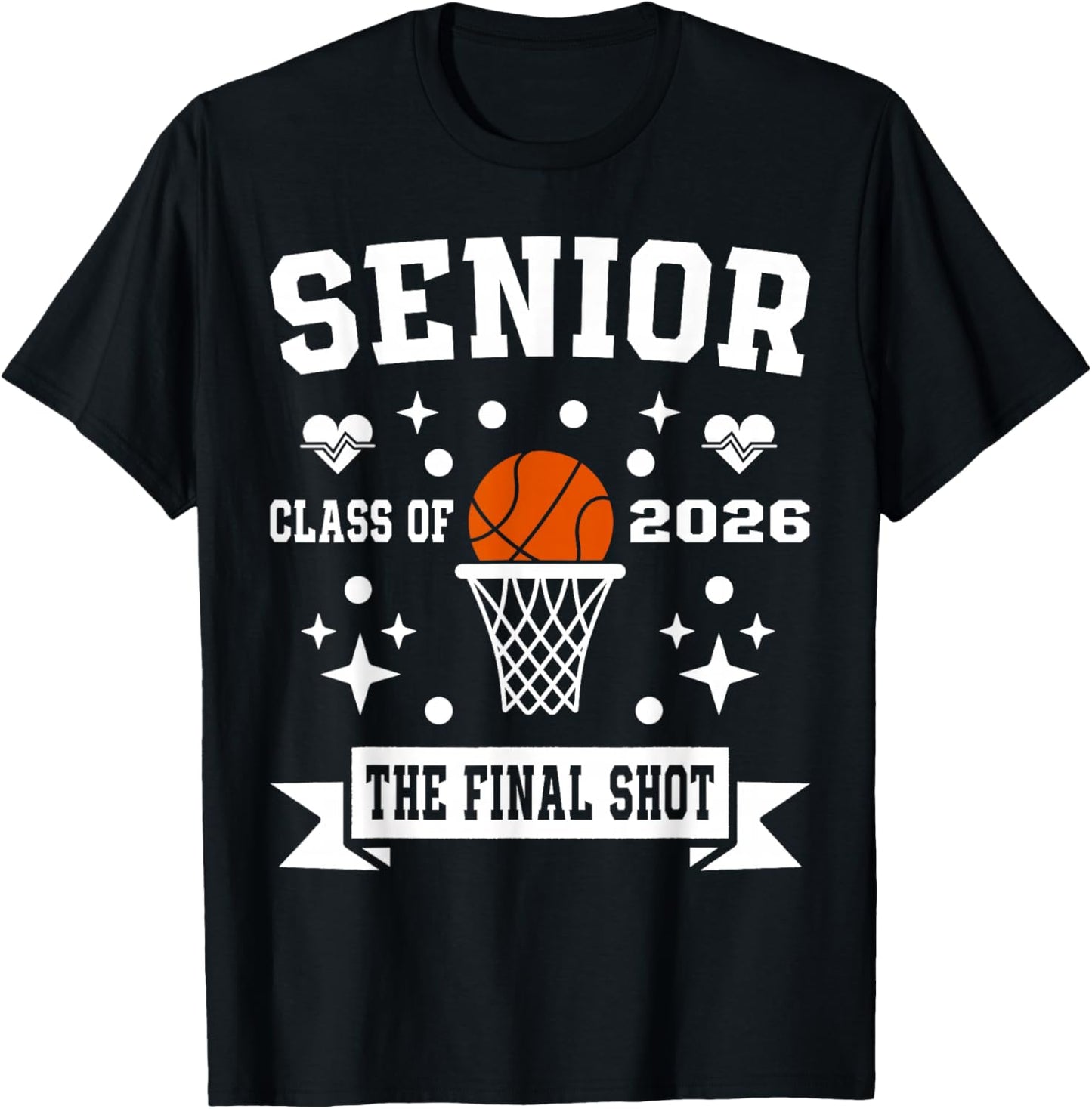 Senior Basketball Class of 2026 Crew Basketball Senior Night T-Shirt - T-Shirt | Black