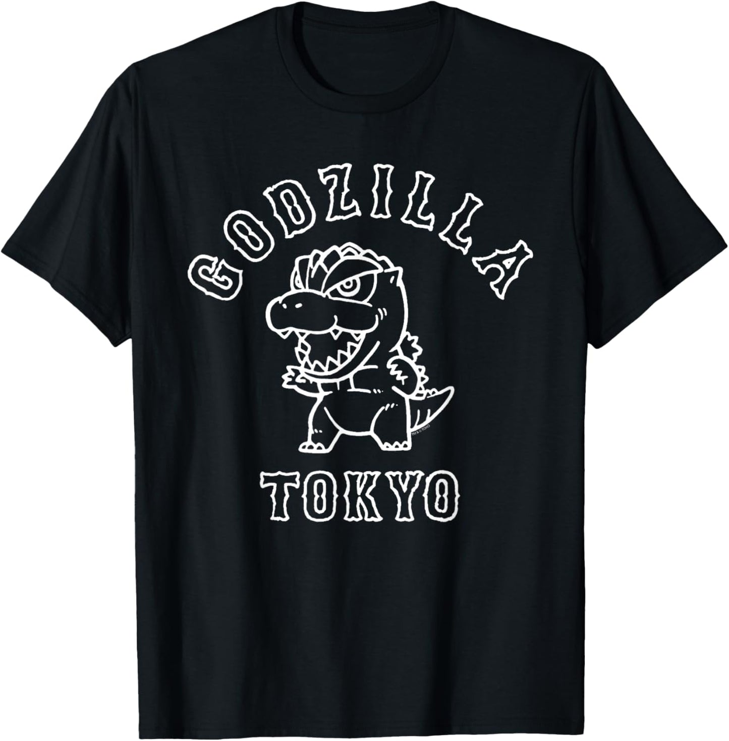 Godzilla Chibi Varsity Mascot Style Monster Classic Kaiju T-Shirt - T-Shirt | Black