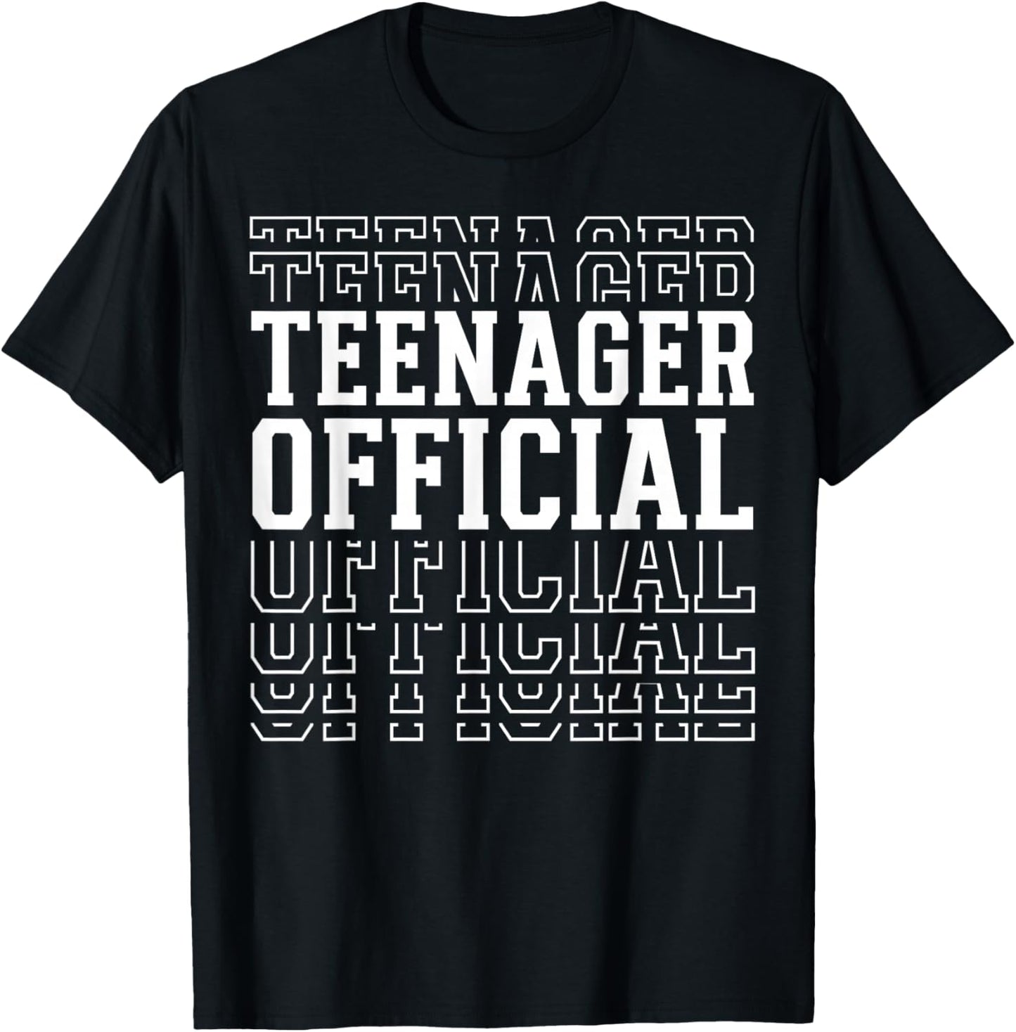 Teenager Official 13th Birthday Layered Text 13 Year Old T-Shirt - T-Shirt | Black