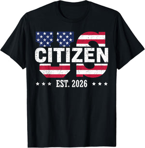 US Citizenship 2026 Decoration USA New American Citizen T-Shirt - T-Shirt | Black