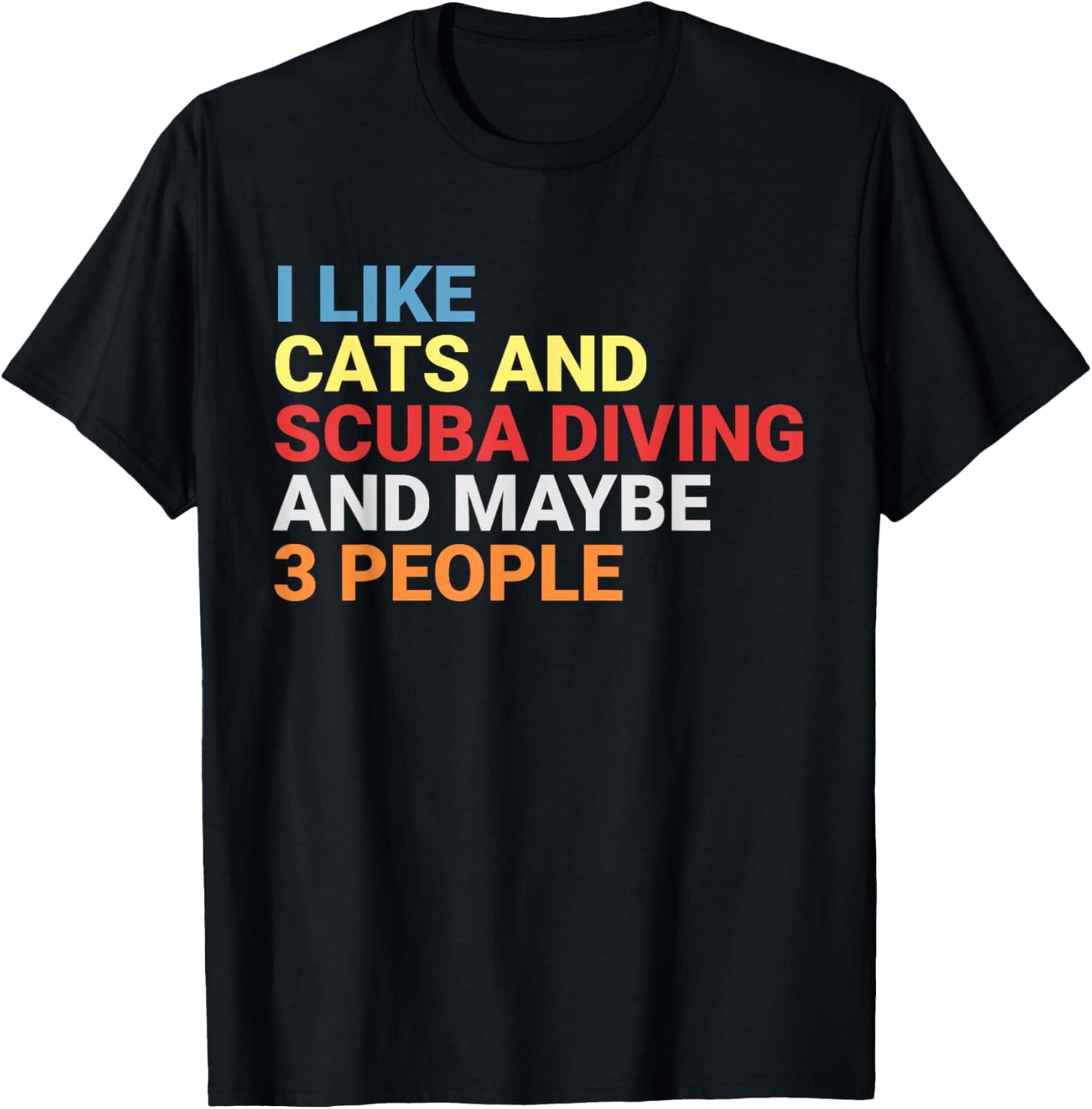 Retro I Like Cats and Scuba Diving Lover Diver Funny Cat T-Shirt - T-Shirt | Black