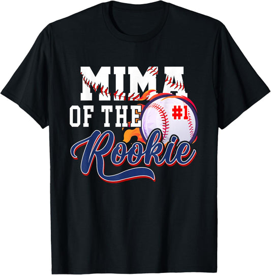Mima Rookie of Year 1st Birthday Baseball Theme Matching T-Shirt - T-Shirt | Black