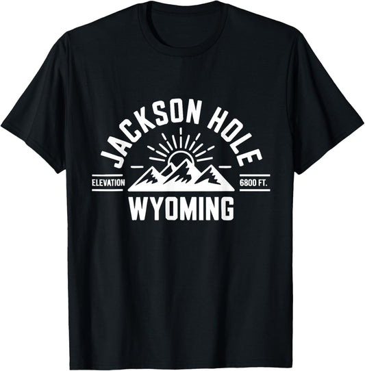 Jackson Hole Wyoming Souvenir Men Women Reminder T-Shirt - T-Shirt | Black
