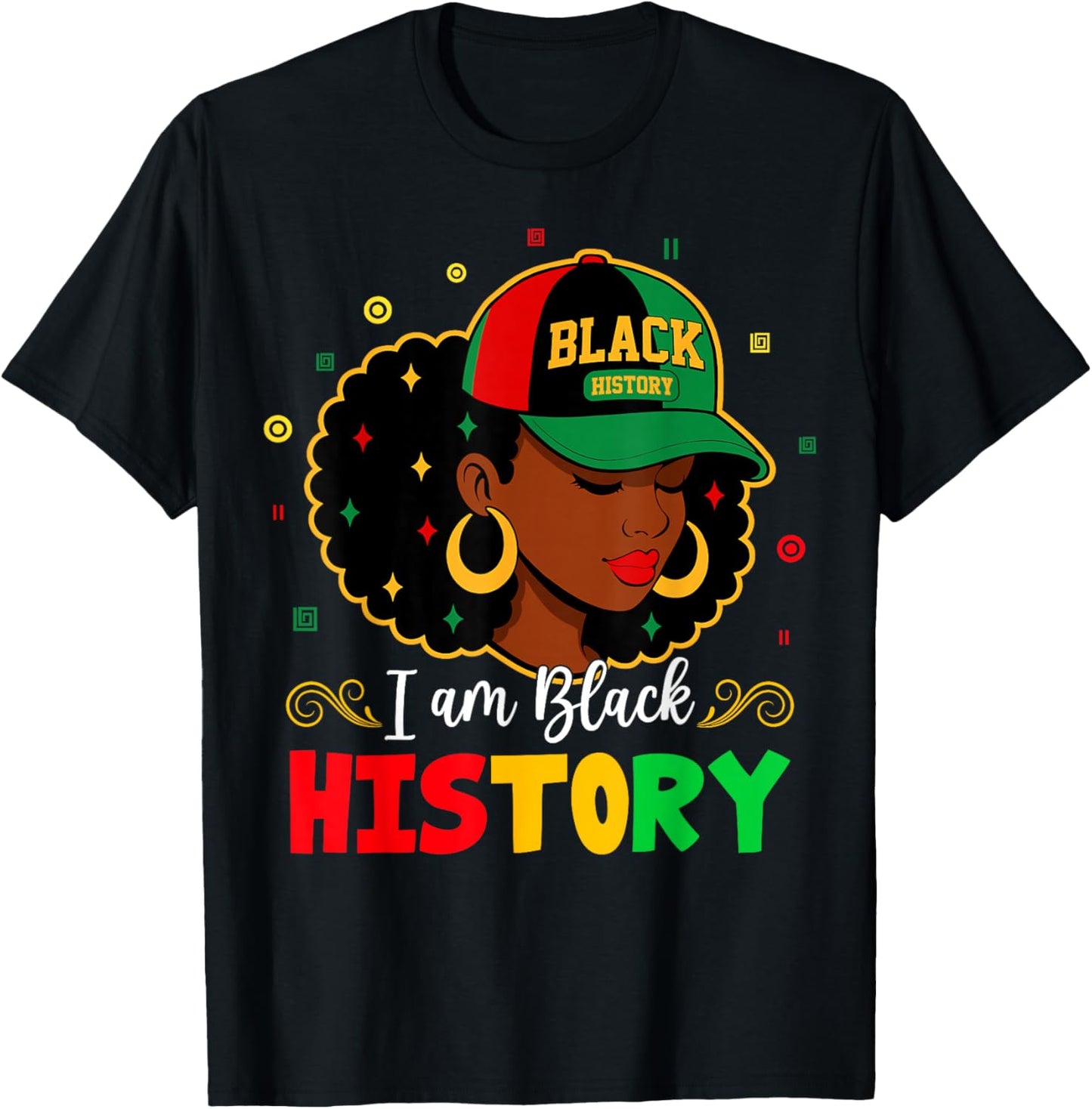 I Am Black History Month Black Melanin Women Kids Girls T-Shirt - T-Shirt | Black