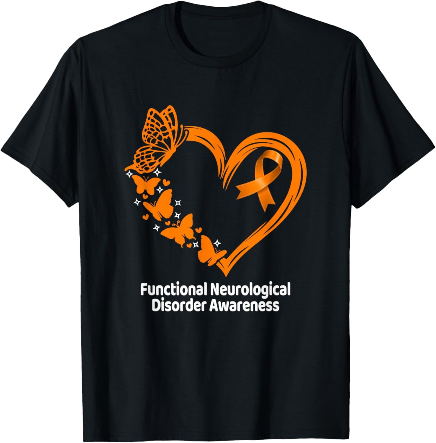Functional Neurological Disorder FND Awareness Heart T-Shirt - T-Shirt | Black
