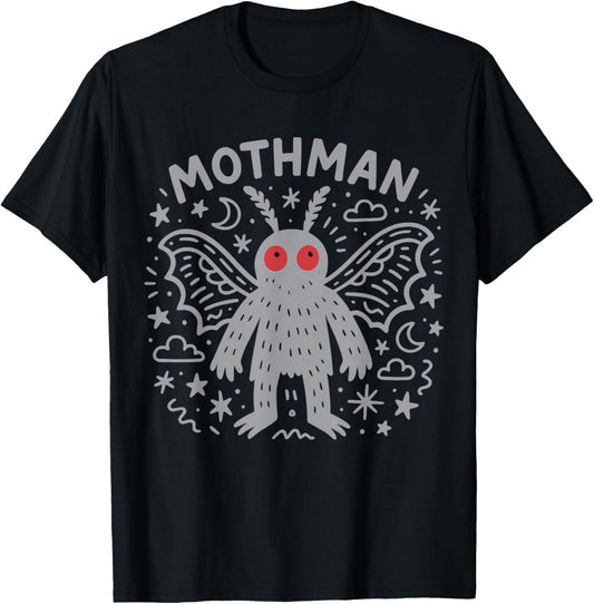 Mothman Cryptid Mythical Creature Folk Horror Women Men T-Shirt - T-Shirt | Black