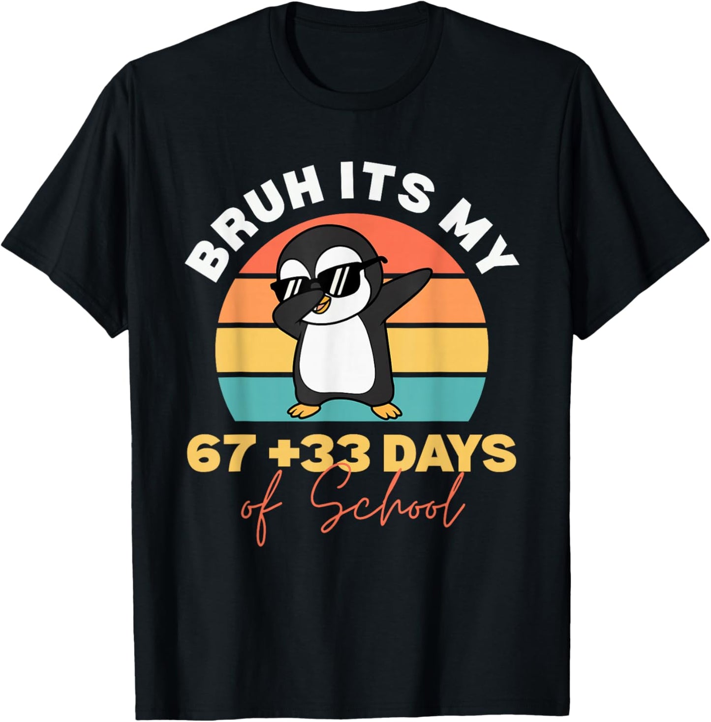 Bruh Its My 67 +33 Days of School 100th Day Dab Kids Boys T-Shirt - T-Shirt | Black