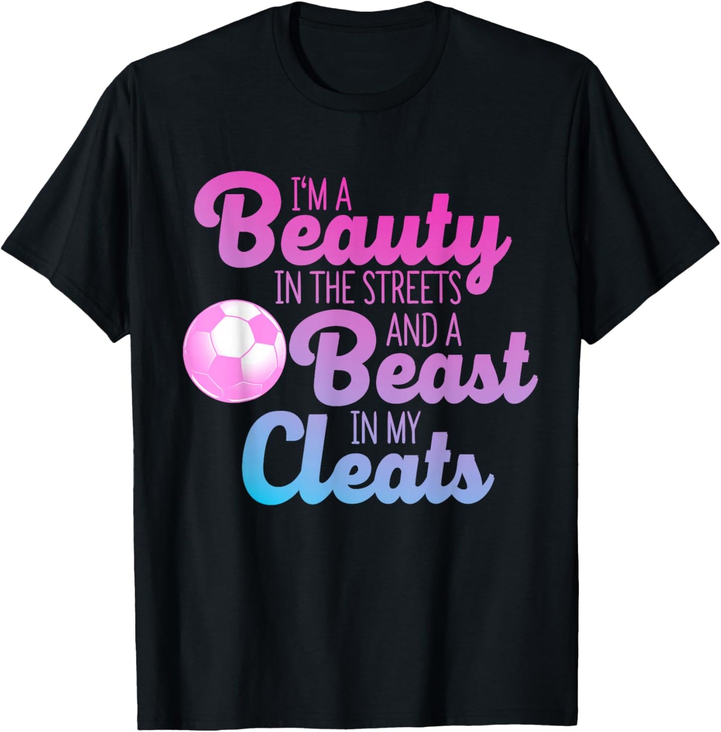 Funny Soccer Art Girls Soccer Player Soccer Lover T-Shirt - T-Shirt | Black