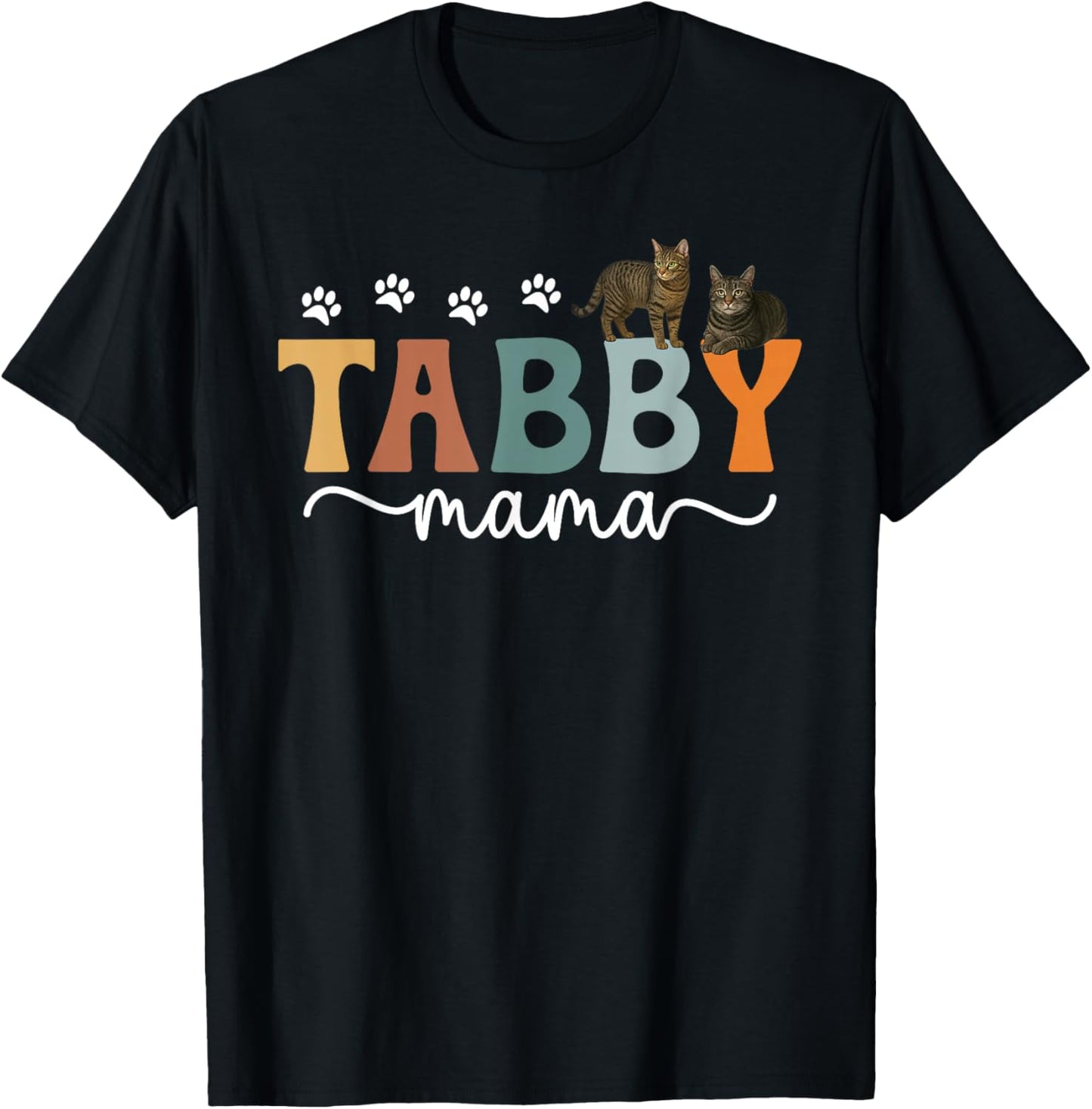 Tabby Mama Gray Tabby Cat Owner Grey Tabby Cat Mom T-Shirt - T-Shirt | Black