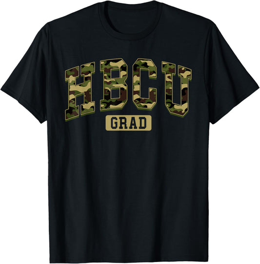 HBCU Graduation Camo Camouflage Black University College T-Shirt - T-Shirt | Black