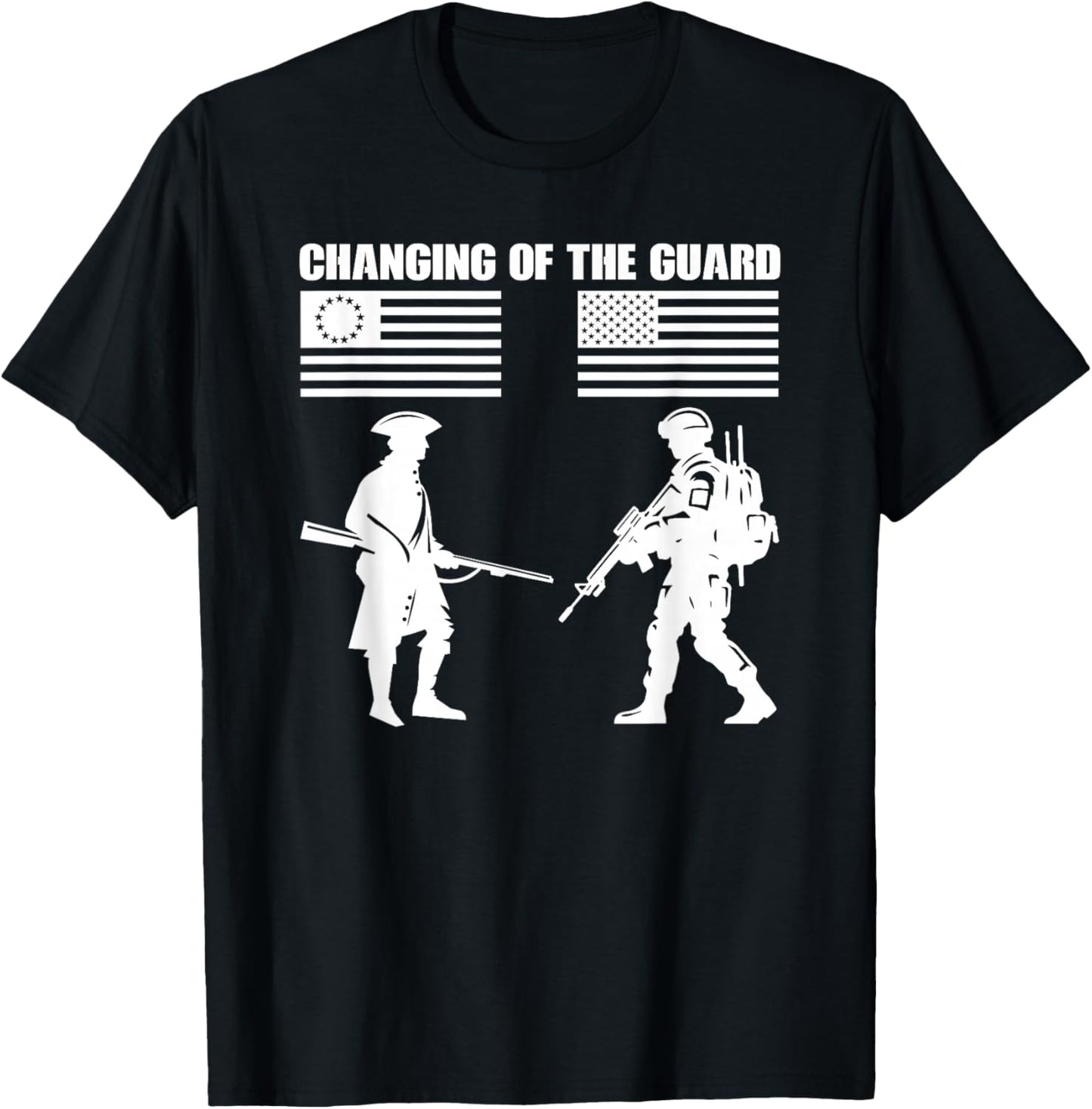 July 4th 1776-2026 American Flag Graphic Military Soldier T-Shirt - T-Shirt | Black