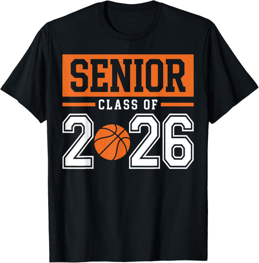 Class of 2026 Graduation Senior 26 Basketball Outfit T-Shirt - T-Shirt | Black