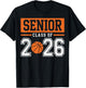 Class of 2026 Graduation Senior 26 Basketball Outfit T-Shirt - T-Shirt | Black