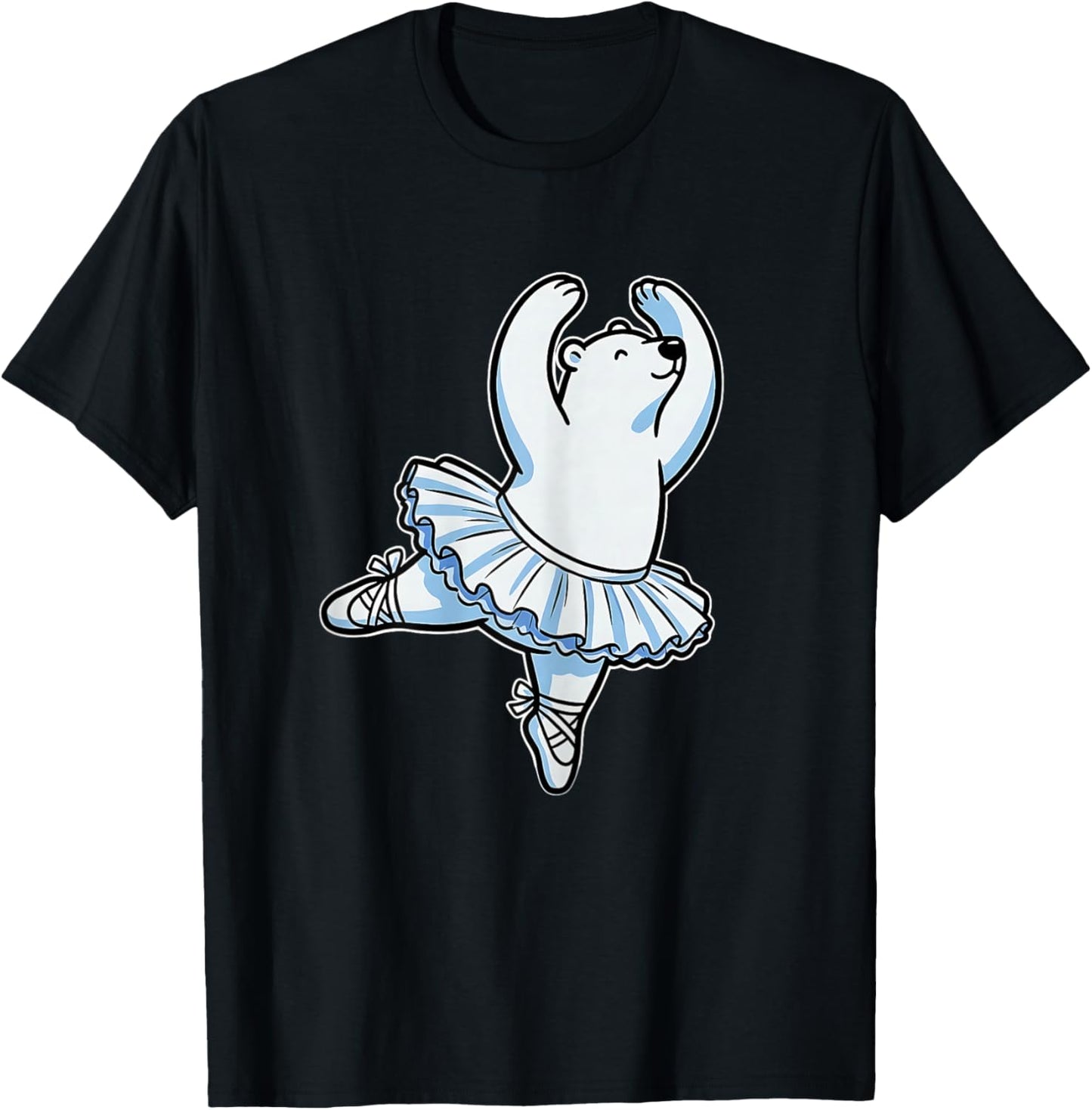 Bearina Cute Polar Bear Ballerina Pun Ballet Dance Fans #2 T-Shirt - T-Shirt | Black