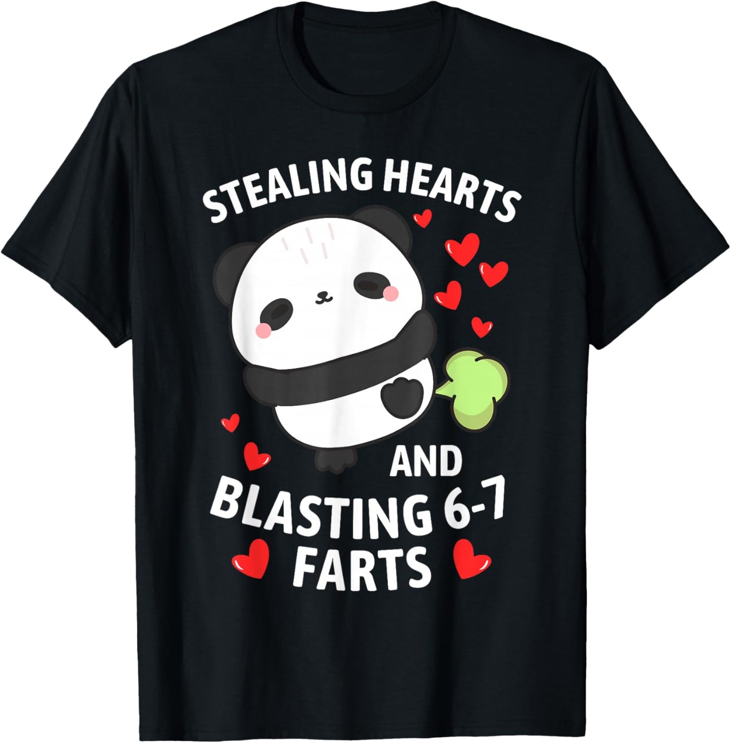 67 Meme Stealing Hearts Valentine's Day Panda Kids Boys T-Shirt - T-Shirt | Black