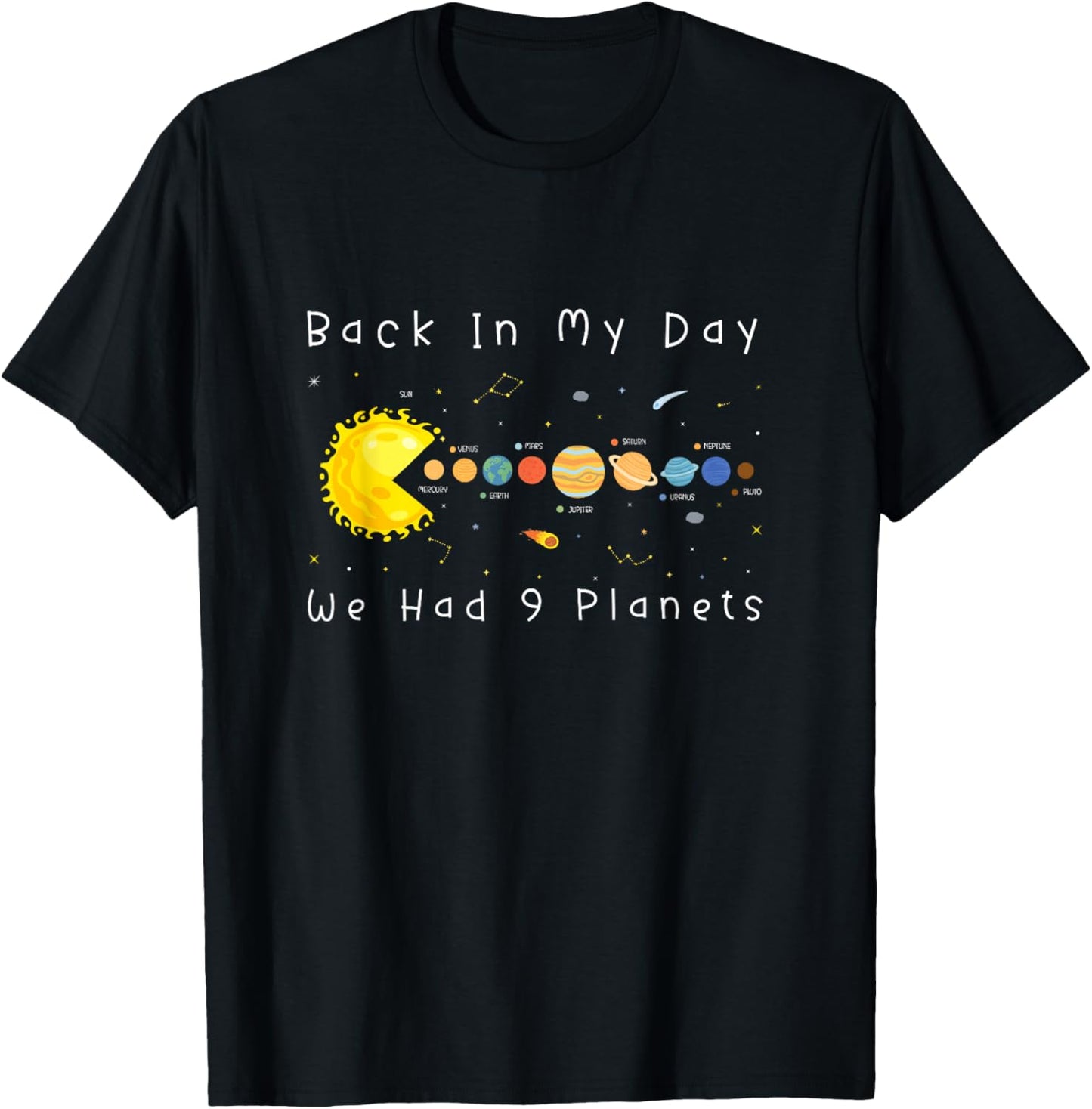 Funny Video Games Back in My Day We Had Nine Planets Gifts T-Shirt - T-Shirt | Black