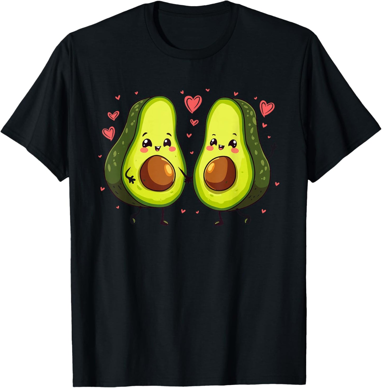Adorable Avocado Valentine's Day Love Matching Couple T-Shirt - T-Shirt | Black