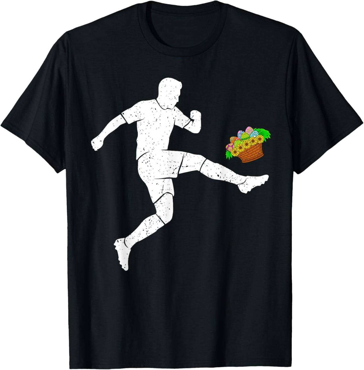 Easter Soccer Basket Eggs Sports Boys Girls Kids Youth T-Shirt - T-Shirt | Black