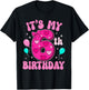 6 Year Old Pink Coquette Bow It's My 6th Birthday Girl T-Shirt - T-Shirt | Black