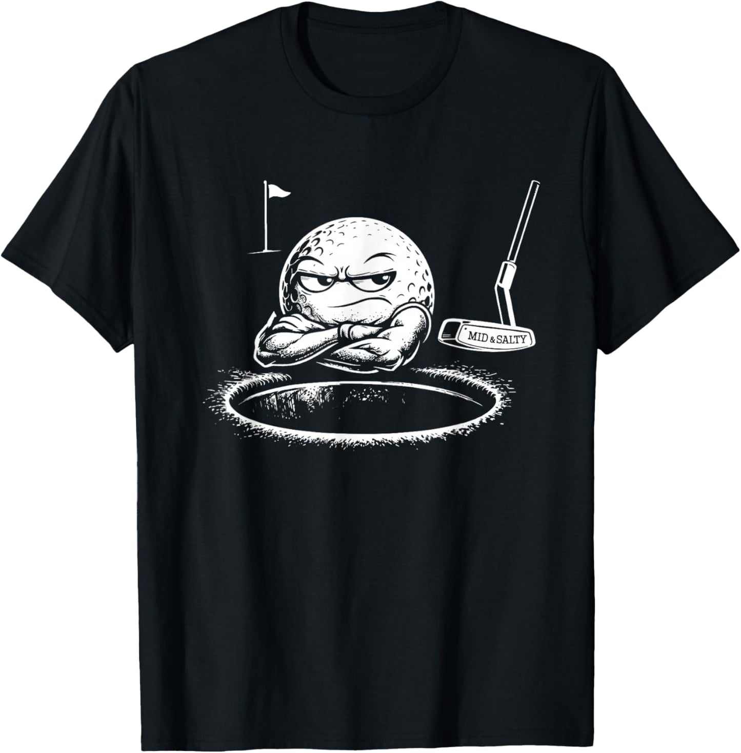 Funny Salty Golf Ball Putter Sports T T-Shirt - T-Shirt | Black