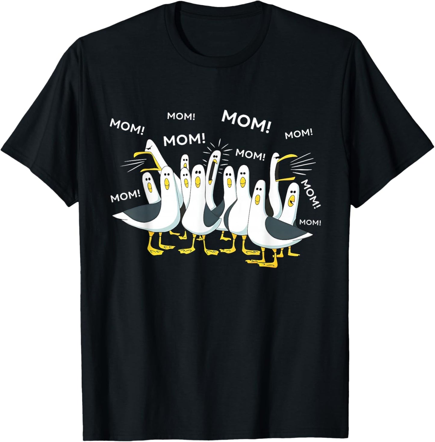 Funny mom Shirt Humor Gifts for Mothers Day Mom Mom Seagull T-Shirt - T-Shirt | Black