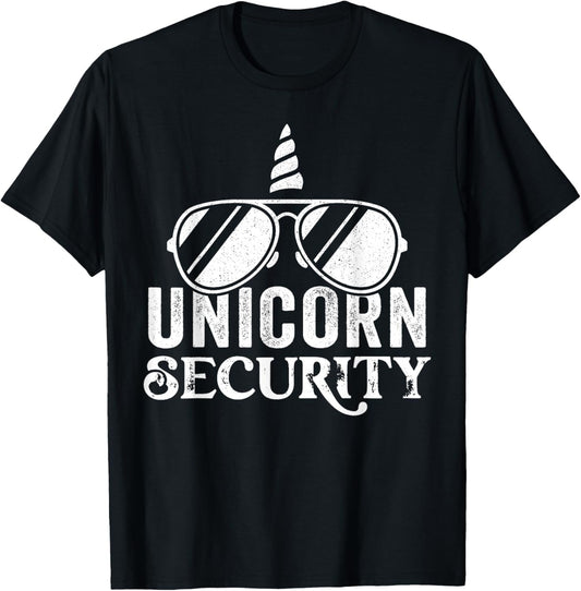 Unicorn Security Halloween Costume Funny Dad Mom T-Shirt - T-Shirt | Black