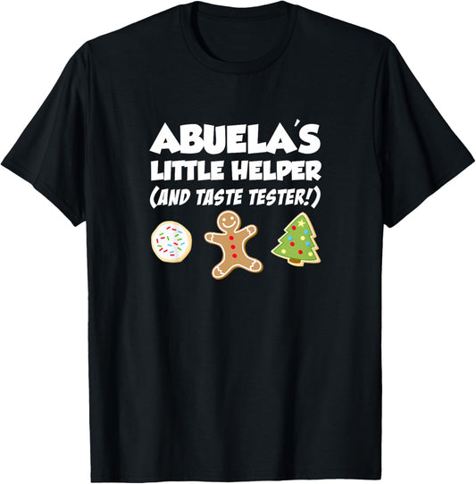 Abuela's Little Helper Christmas Cookie Baking Grandchild T-Shirt - T-Shirt | Black