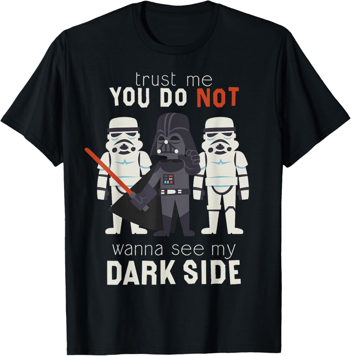 Star Wars A New Hope Darth Vader Dark Side Cartoon T-Shirt - T-Shirt | Black
