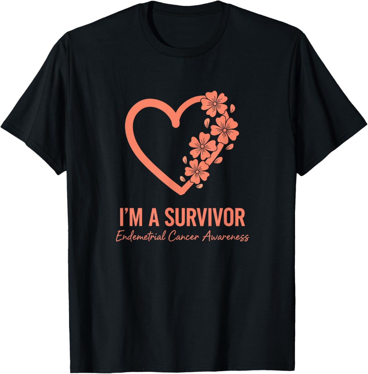 Endometrial Cancer Awareness I'm A Survivor T-Shirt - T-Shirt | Black
