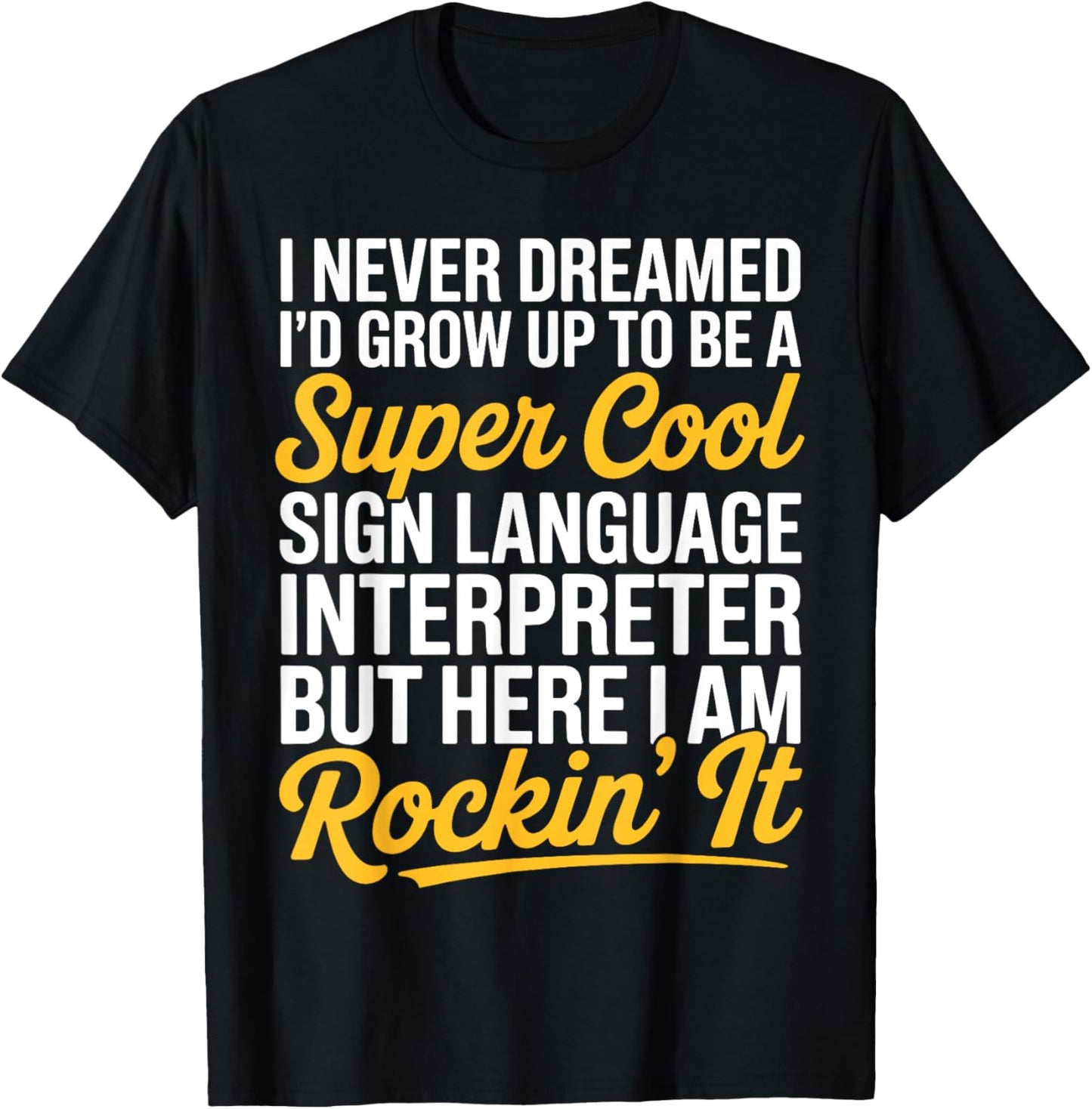 ASL Art Women Kids Deaf Sign Language Interpreter T-Shirt - T-Shirt | Black