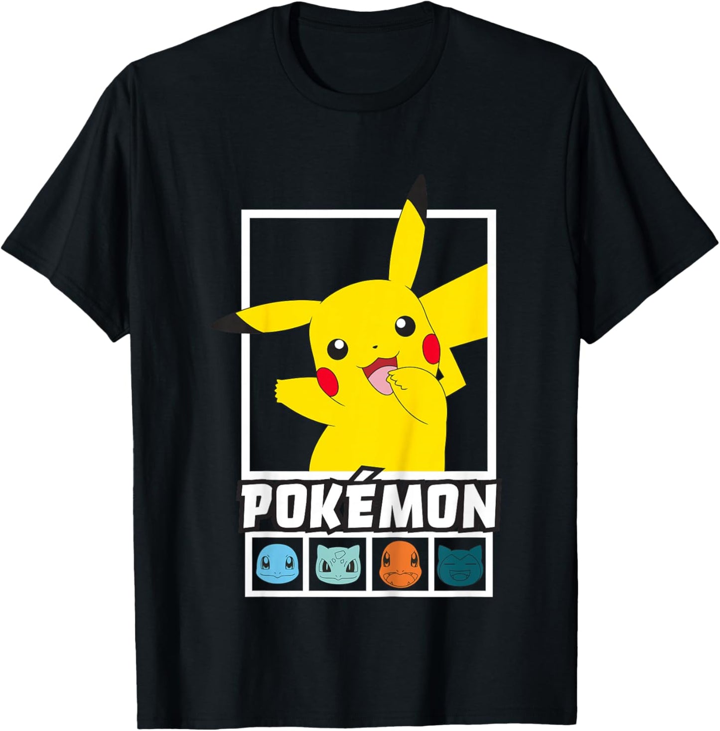 Pokémon Pikachu Group Box Up Team Squares T-Shirt - T-Shirt | Black