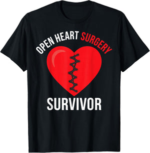 Open Heart Surgery Survivor - Heart Recovery Warriors T-Shirt - T-Shirt | Black