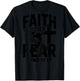 Boys Christian Baseball Faith Over Fear Bible Verse Baseball T-Shirt - T-Shirt | Black